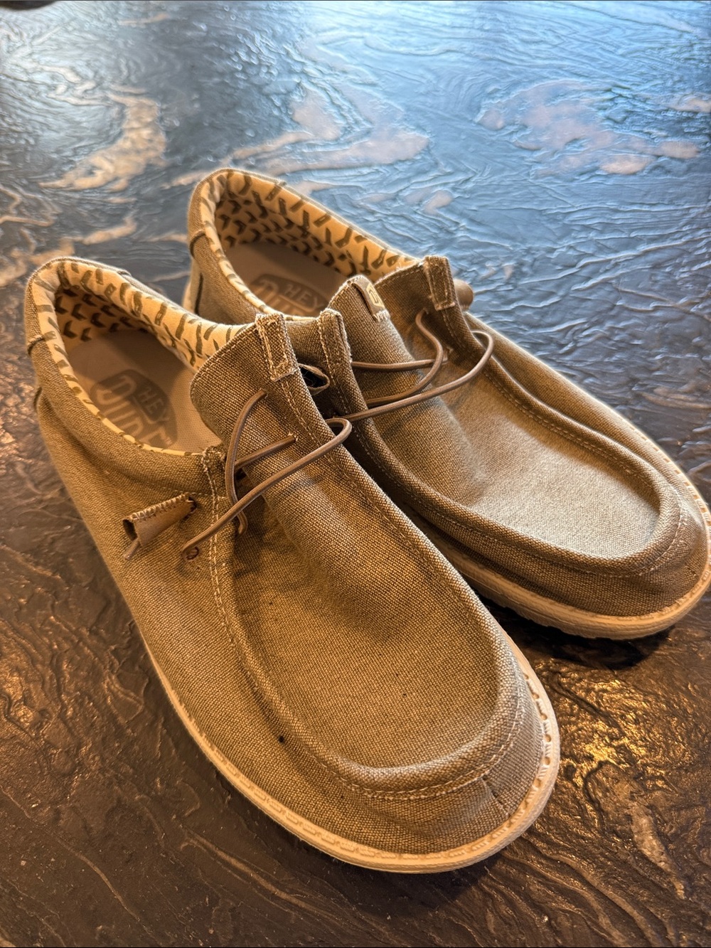 Hey Dude Casual Canvas Slip-Ons in Olive
